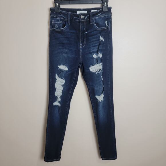 KanCan Signature Distressed Ultra High Rise Ankle Skinny Jeans Size 27 - Picture 1 of 4